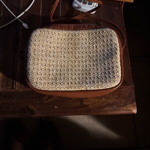 Woven H&M Crossbody Bag with Brown Trim